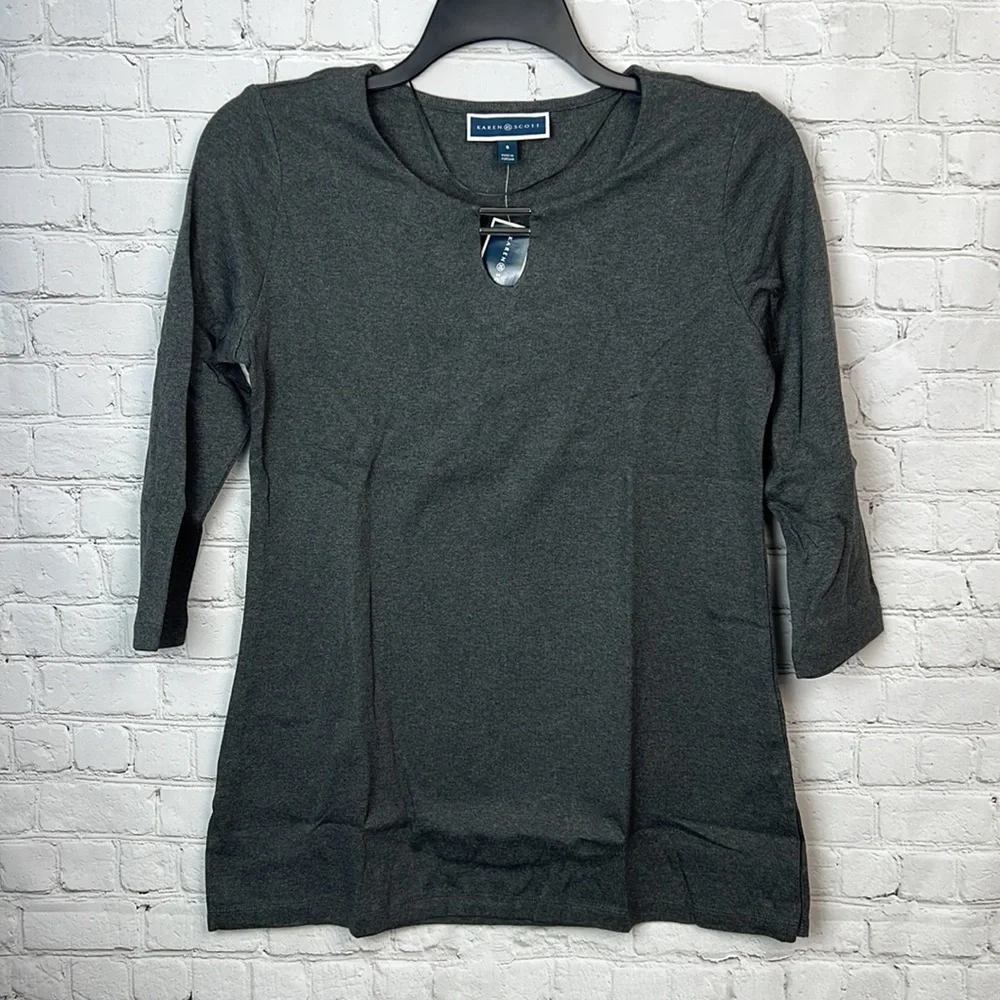 Charcoal Gray Heather Tunic Top Size Small